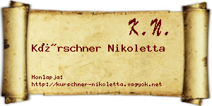 Kürschner Nikoletta névjegykártya