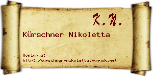 Kürschner Nikoletta névjegykártya