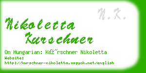 nikoletta kurschner business card